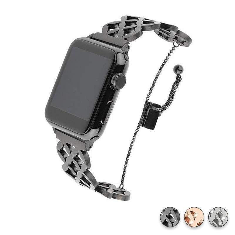 Watches Black / 38mm / 40mm Apple Watch Series 5 4 3 2 Band, Stainless Steel Strap Wrist Bracelet cuff 38mm, 40mm, 42mm, 44mm
