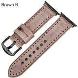 Watches Black buckle with brown leather / 42mm / 44mm Apple Watch Series 5 4 3 2 Band, Green Genuine Leather Watchband Watch Accessories Bracelet Wristband 38mm, 40mm, 42mm, 44mm