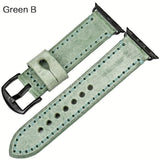 Watches Black buckle with green leather / 42mm / 44mm Apple Watch Series 5 4 3 2 Band, Green Genuine Leather Watchband Watch Accessories Bracelet Wristband 38mm, 40mm, 42mm, 44mm