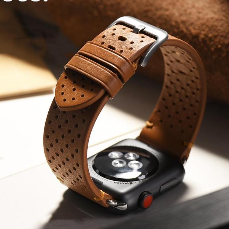 Watches Breathable Apple Watch Bands 44mm/ 40mm/ 42mm/ 38mm Series 1 2 3 4 iWatch genuine cow leather watchbands watch accessory bracelet