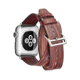 Watches Colorful Rainbow Leather Band for Apple Watch Series 1 2 3 4 Bracelet Double Tour Genuine Leather Strap for iWatch Belt  44mm/ 40mm/ 42mm/ 38mm