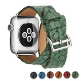 Watches Green / 38mm/42mm Leather Loop For Apple watch band 44mm/ 40mm/ 42mm/ 38mm iWatch strap Series 1 2 3 4 wrist bands Bracelet belt Double Tour watchband, USA Fast Shipping