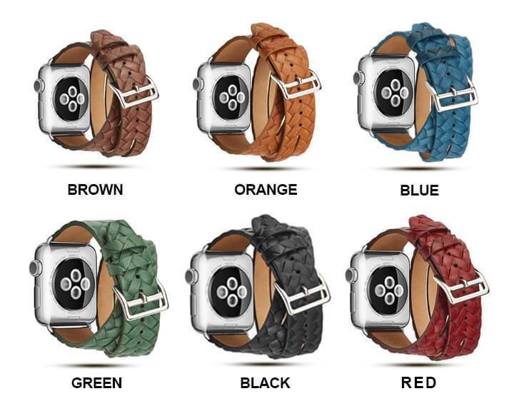 Leather Loop For Apple watch band Bracelet belt Double Tour