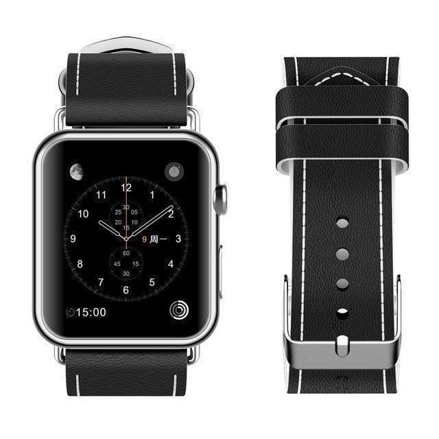 Watches New Fashion Watchband for Apple Watch Band 44mm/ 40mm/ 42mm/ 38mm Watchband Genuine Leather Belt for Iwatch Series 1 2 3 4 Strap Leather