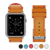 Watches Orange / 38mm/40mm New Fashion Watchband for Apple Watch Band 44mm/ 40mm/ 42mm/ 38mm Watchband Genuine Leather Belt for Iwatch Series 1 2 3 4 Strap Leather