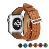 Watches Orange / 38mm/42mm Leather Loop For Apple watch band 44mm/ 40mm/ 42mm/ 38mm iWatch strap Series 1 2 3 4 wrist bands Bracelet belt Double Tour watchband, USA Fast Shipping