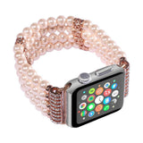 Watches Pink / 38mm / 40mm Apple Watch Series 5 4 3 2 Band, Bling Stretch strap, Bling Pearls fits 38mm, 40mm, 42mm, 44mm