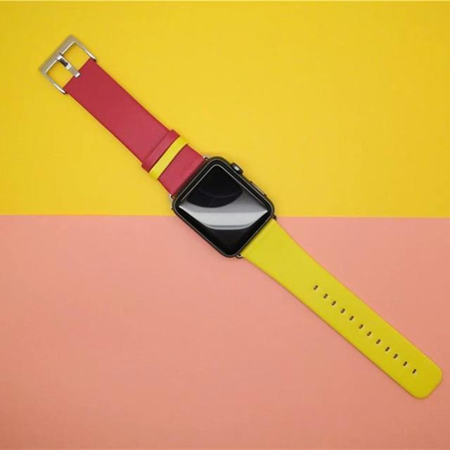 Watches Red / 38mm/40mm Apple Watch Band dual mix color straps, 44mm/ 40mm/ 42mm/ 38mm Series 1 2 3 4