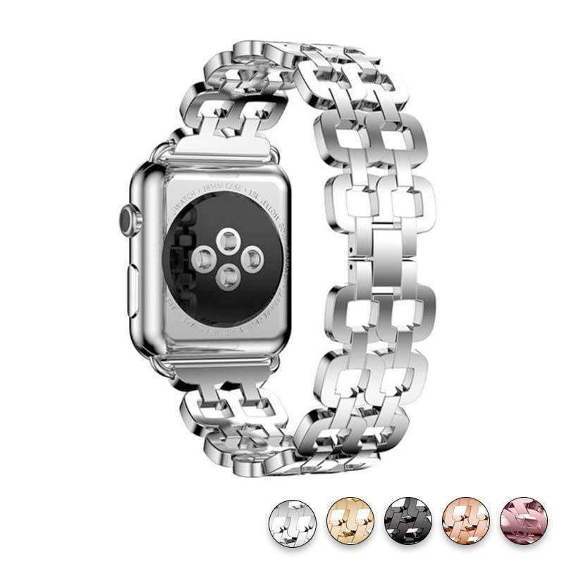 Watches Silver / 38mm / 40mm Apple Watch Series 5 4 3 2 Band, Luxury Metal Strap stainless Steel Link Bracelet Wrist Bands 38mm, 40mm, 42mm, 44mm - US Fast Shipping