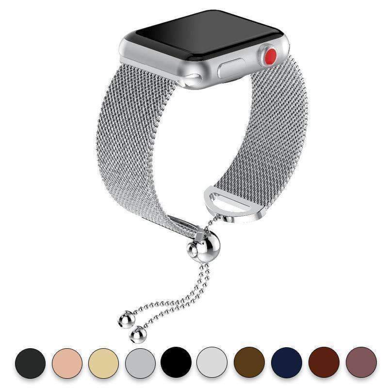 Watches Silver / 38mm / 40mm Apple Watch Series 5 4 3 2 Band, Milanese adjustable Mesh Loop Cuff Stainless Steel Bracelet fits 38mm, 40mm, 42mm, 44mm