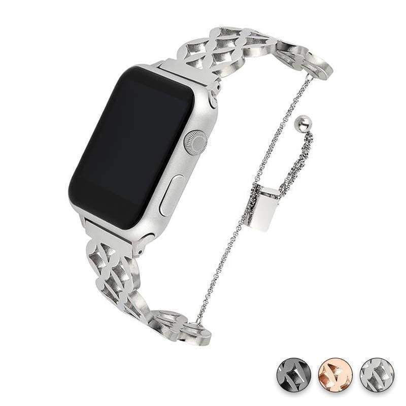 Watches Silver / 38mm / 40mm Apple Watch Series 5 4 3 2 Band, Stainless Steel Strap Wrist Bracelet cuff 38mm, 40mm, 42mm, 44mm