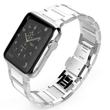 Watches Silver / 42mm / 44mm Apple Watch Series 5 4 3 2 Band, Ceramic Stainless Steel link Strap 38mm, 40mm, 42mm, 44mm - US Fast Shipping