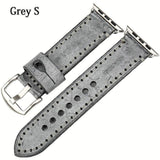 Watches Silver buckle with grey leather / 42mm / 44mm Apple Watch Series 5 4 3 2 Band, Green Genuine Leather Watchband Watch Accessories Bracelet Wristband 38mm, 40mm, 42mm, 44mm